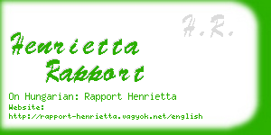 henrietta rapport business card